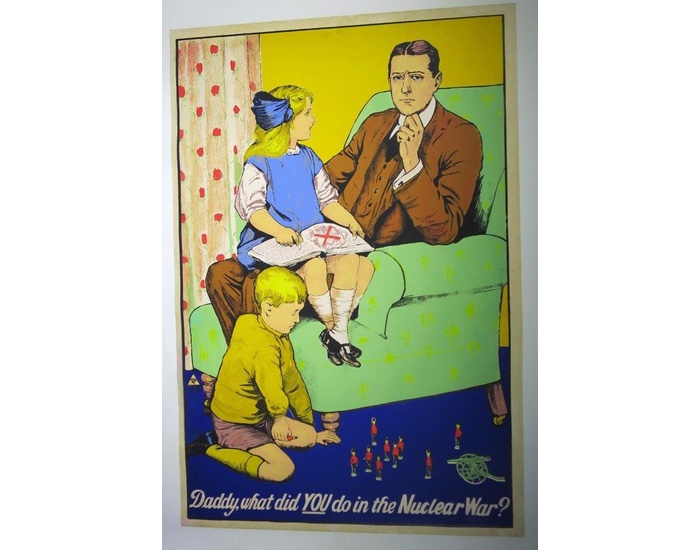 A poster depicting the public's concern over nuclear war