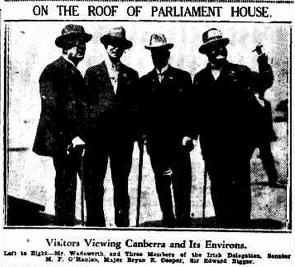 An image showing visitors on the roof of Parliament House.
