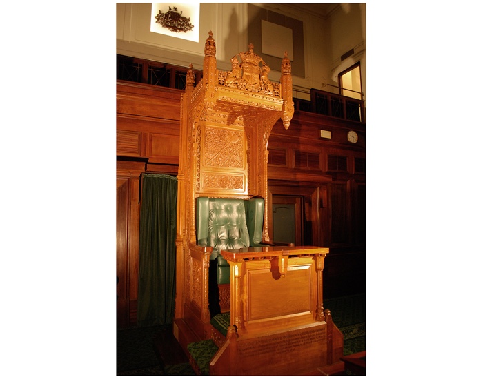The Speaker's Chair in the House of Representatives today.
