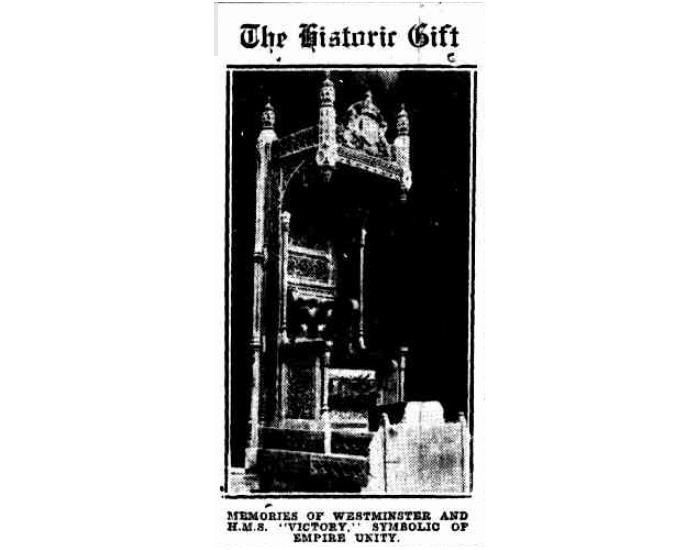 Image of the Speaker's Chair from the Canberra Times, 14 October 1926